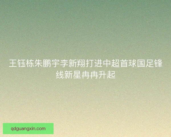 王钰栋朱鹏宇李新翔打进中超首球国足锋线新星冉冉升起